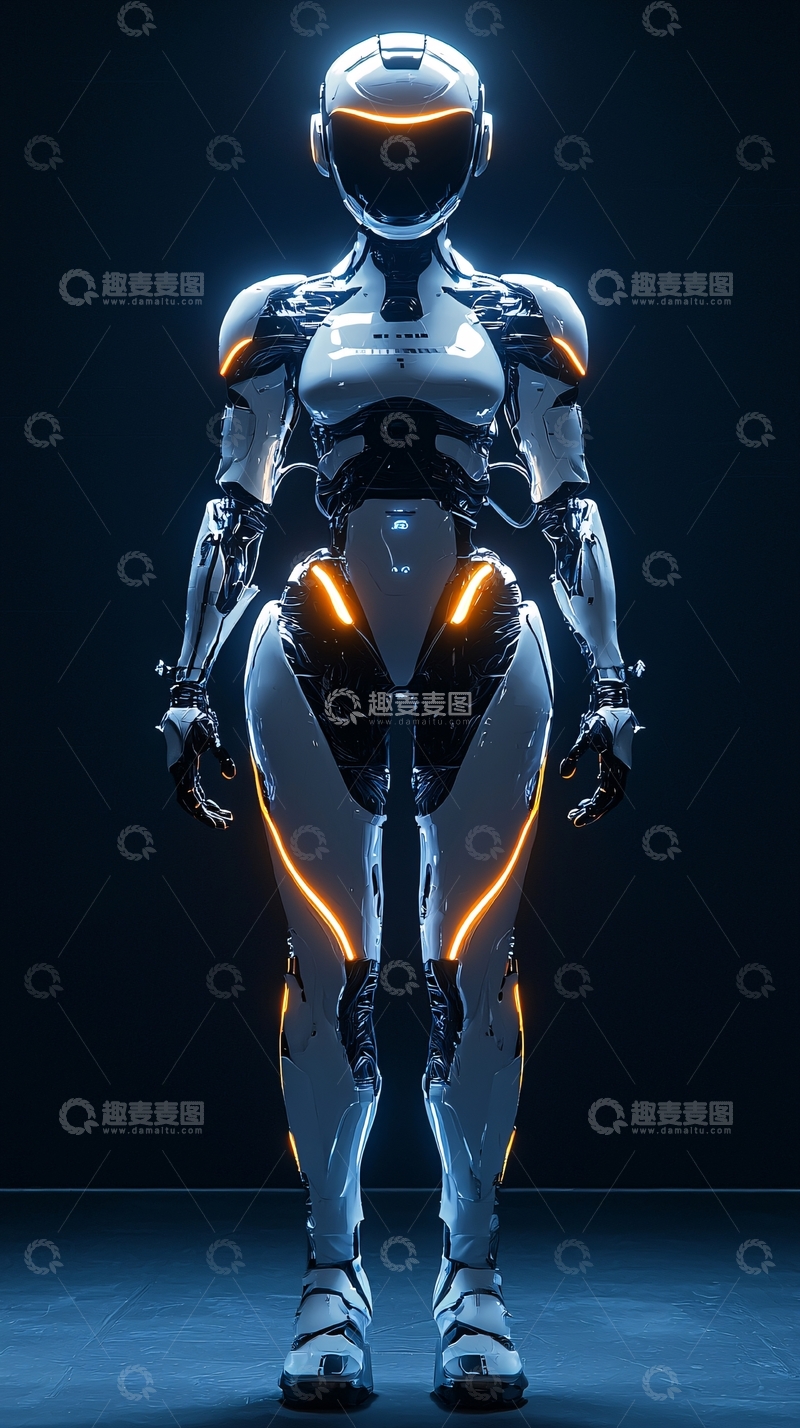 高清大图下载【趣麦麦图】未来感女机器人