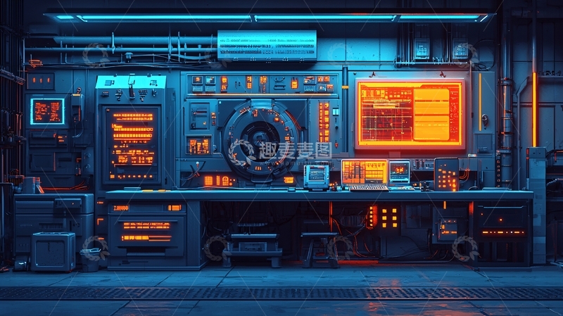 高清大图下载【趣麦麦图】复古未来科技实验室