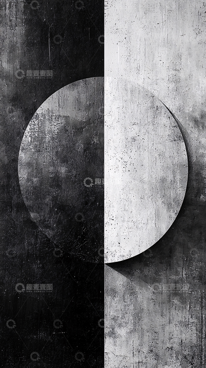 高清大图下载【趣麦麦图】黑白圆形抽象