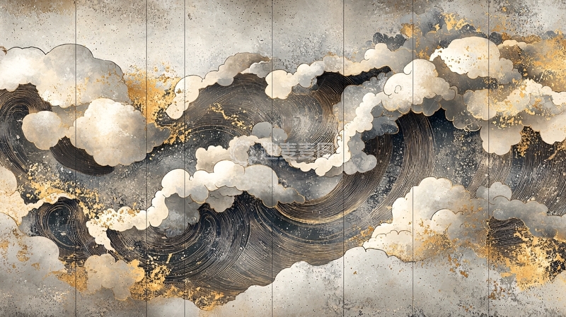 高清大图下载【趣麦麦图】水墨风格云层山川纹理