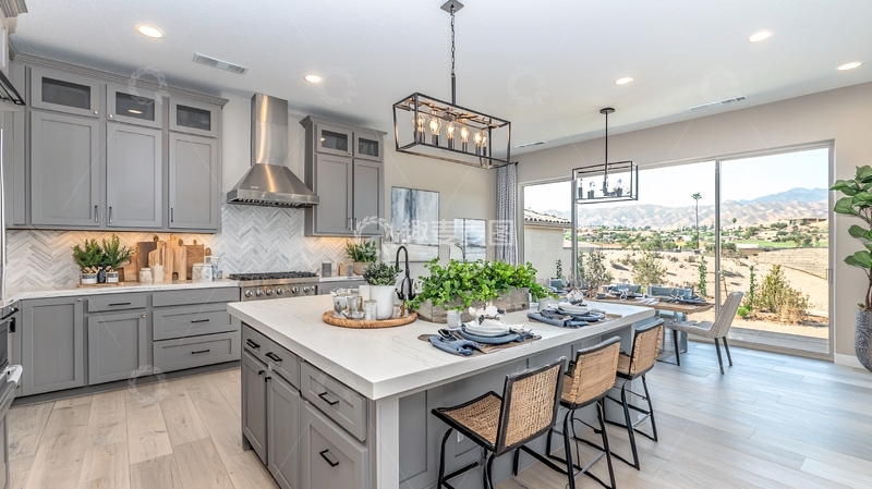 高清大图下载【趣麦麦图】现代化灰色厨房