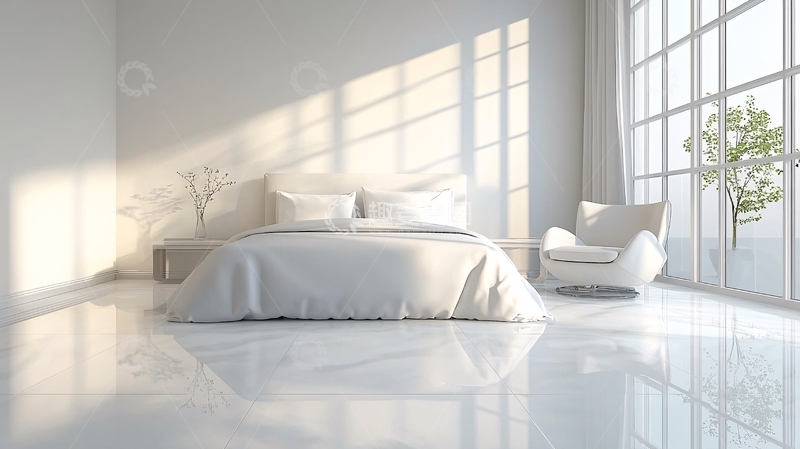 高清大图下载【趣麦麦图】极简风白色卧室