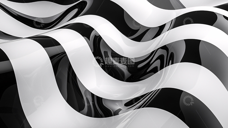 高清大图下载【趣麦麦图】黑白条纹波浪纹理