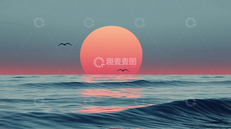 高清大图下载【趣麦麦图】日落海景