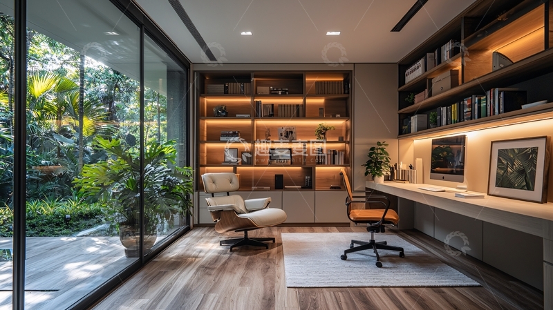 高清大图下载【趣麦麦图】现代简约书房设计