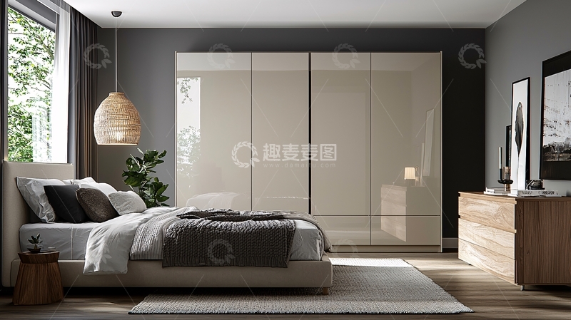 高清大图下载【趣麦麦图】现代简约卧室衣柜