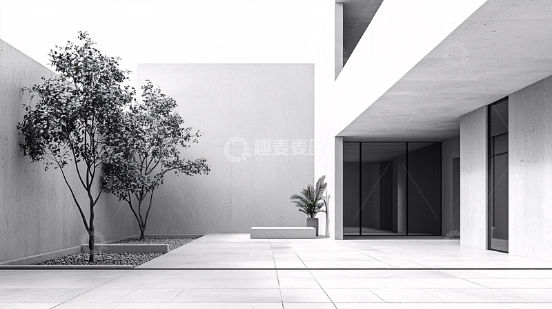 高清大图下载【趣麦麦图】现代简约庭院建筑