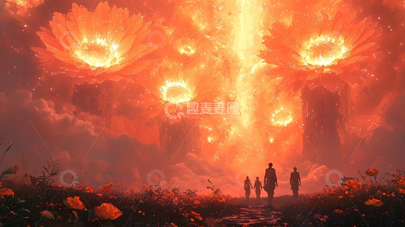 高清大图下载【趣麦麦图】火焰花海