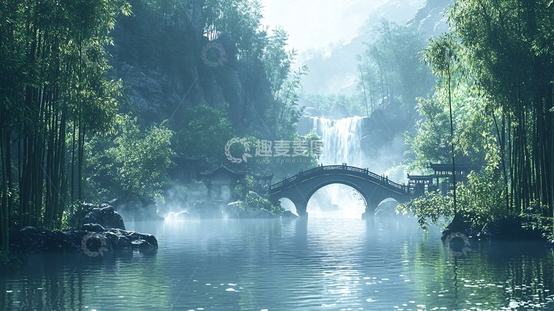 高清大图下载【趣麦麦图】仙境般宁静的山水画