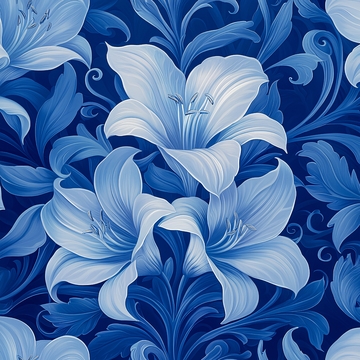 蓝色系百合花纹理
