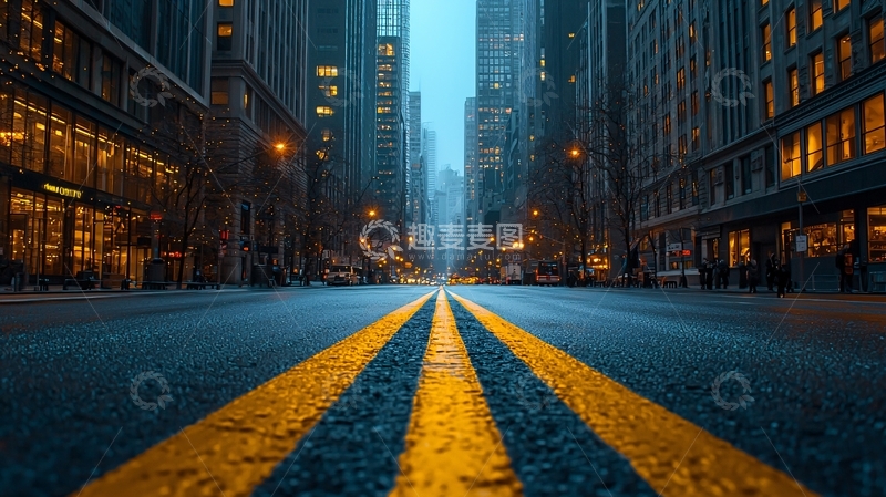 高清大图下载【趣麦麦图】夜晚城市街道