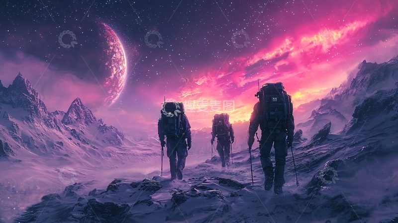 高清大图下载【趣麦麦图】极寒星球探险者