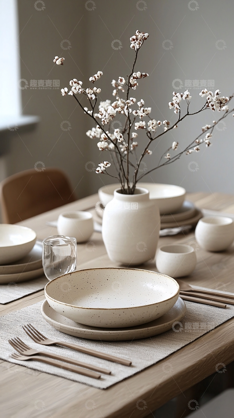 高清大图下载【趣麦麦图】北欧极简餐桌布置