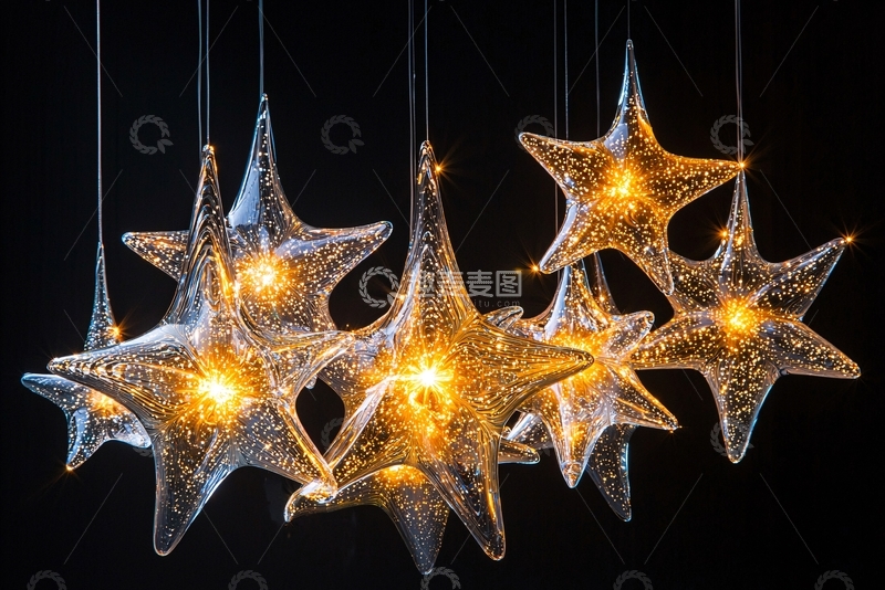 高清大图下载【趣麦麦图】玻璃星形吊灯