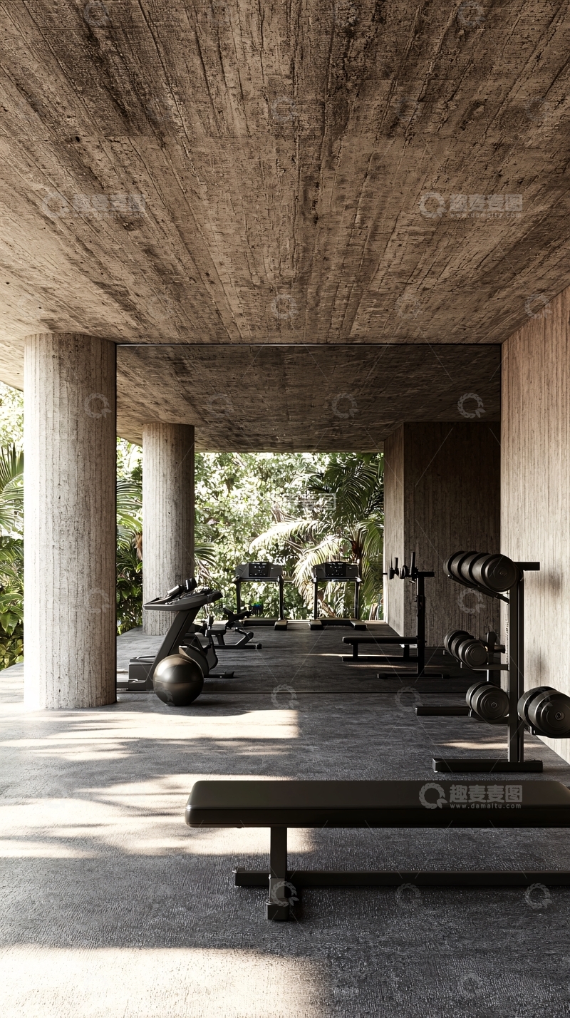 高清大图下载【趣麦麦图】户外水泥健身房