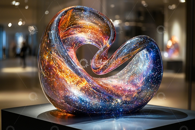 高清大图下载【趣麦麦图】宇宙玻璃雕塑