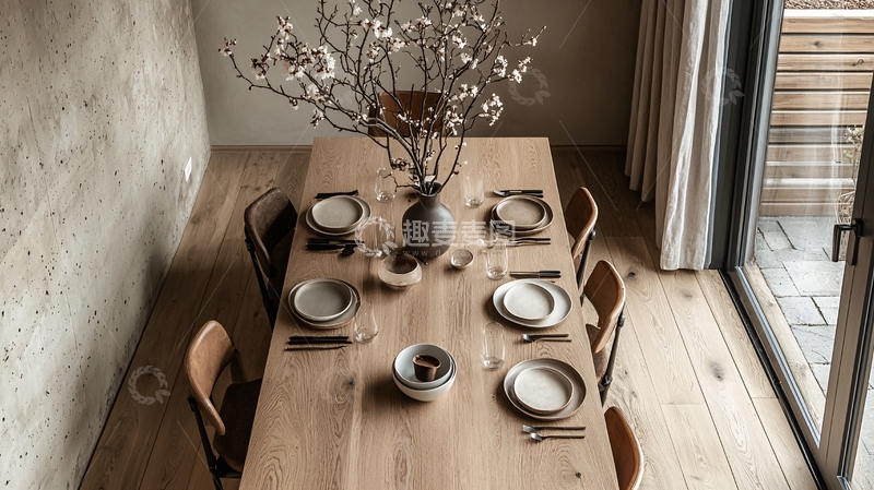 高清大图下载【趣麦麦图】极简风长餐桌
