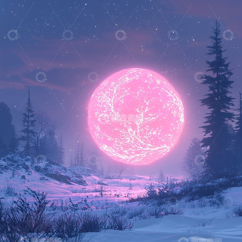 高清大图下载【趣麦麦图】粉色星球