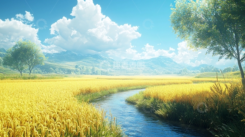 高清大图下载【趣麦麦图】阳光明媚的田园风光