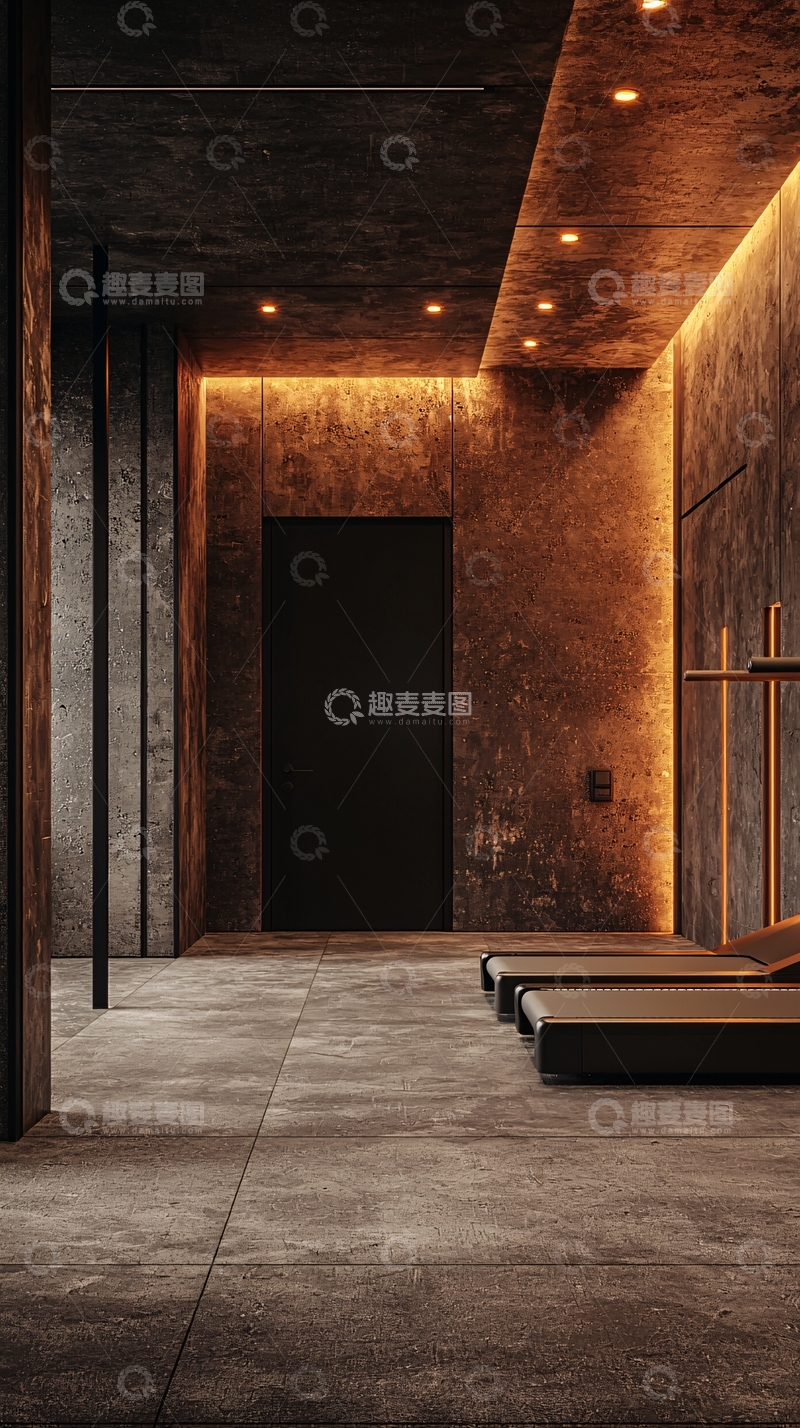 高清大图下载【趣麦麦图】暗色系水泥质感室内设计
