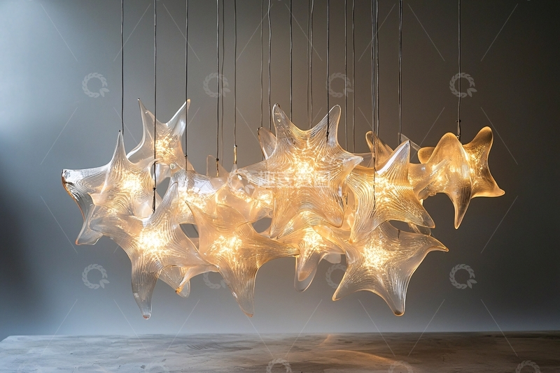 高清大图下载【趣麦麦图】现代简约玻璃星形吊灯