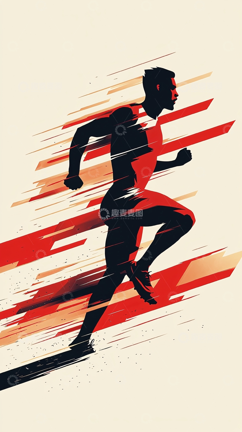 高清大图下载【趣麦麦图】奔跑的运动员