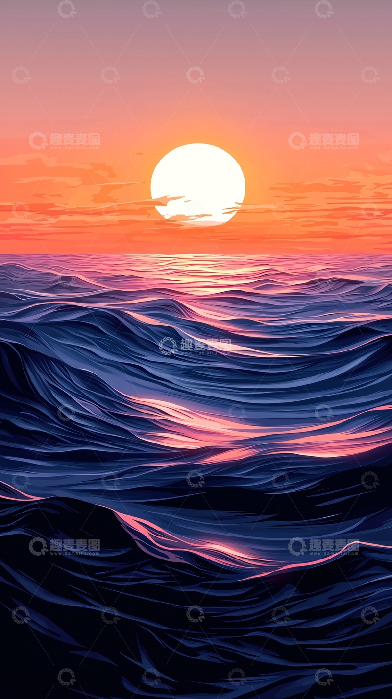 高清大图下载【趣麦麦图】日落海景
