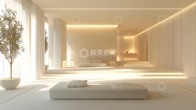 高清大图下载【趣麦麦图】极简风白色现代住宅