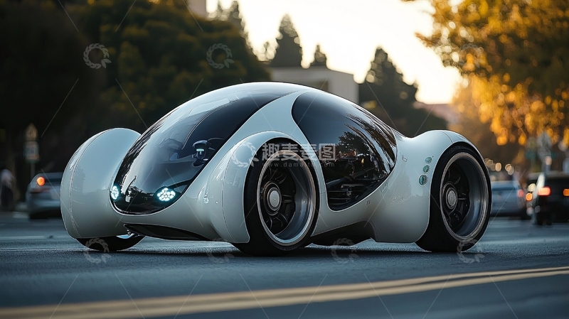 高清大图下载【趣麦麦图】未来概念车城市道路行驶