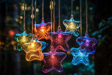 彩色玻璃星星灯