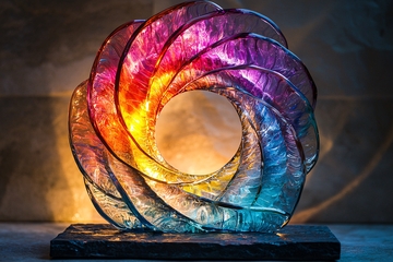 彩色冰雕环形作品