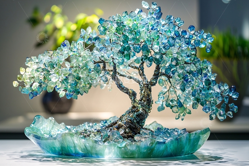 高清大图下载【趣麦麦图】-蓝绿宝石盆景树