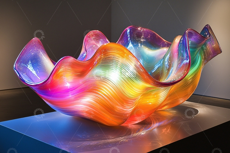 高清大图下载【趣麦麦图】彩虹玻璃雕塑