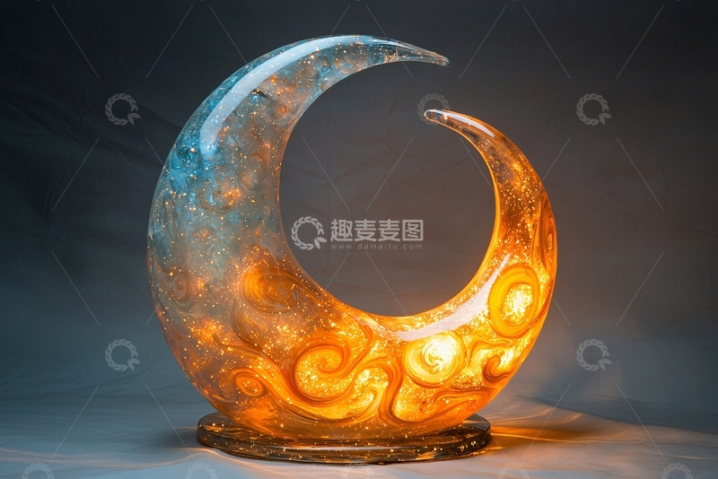 高清大图下载【趣麦麦图】双色环绕月亮造型灯