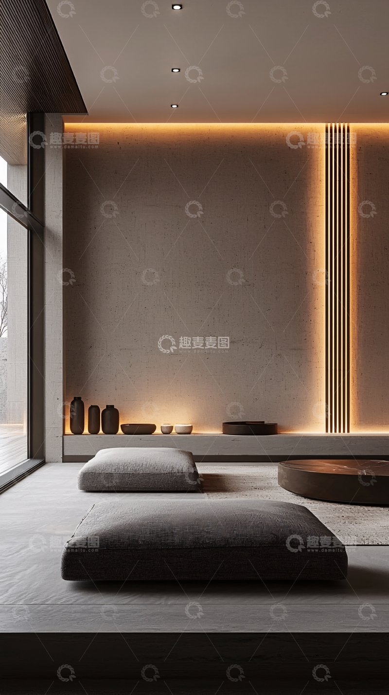 高清大图下载【趣麦麦图】极简日式客厅设计