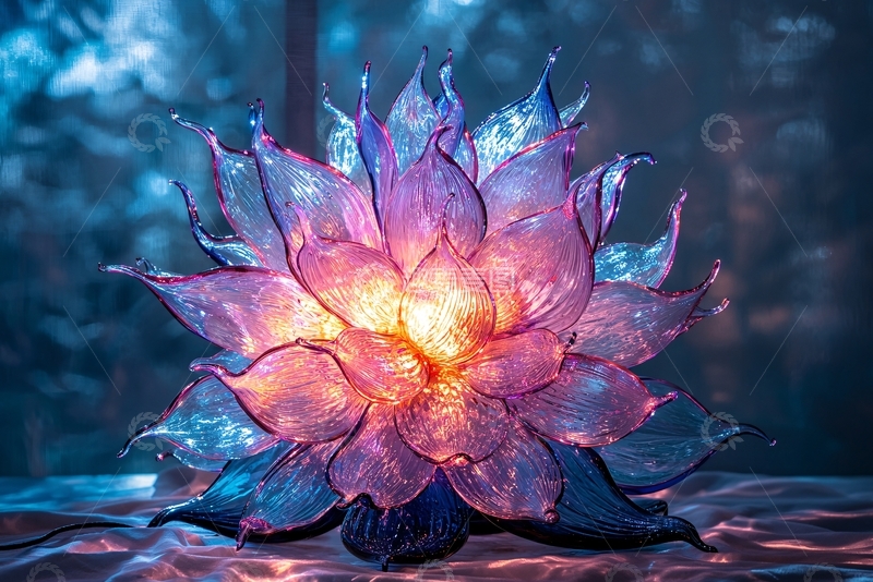 高清大图下载【趣麦麦图】梦幻玻璃莲花灯