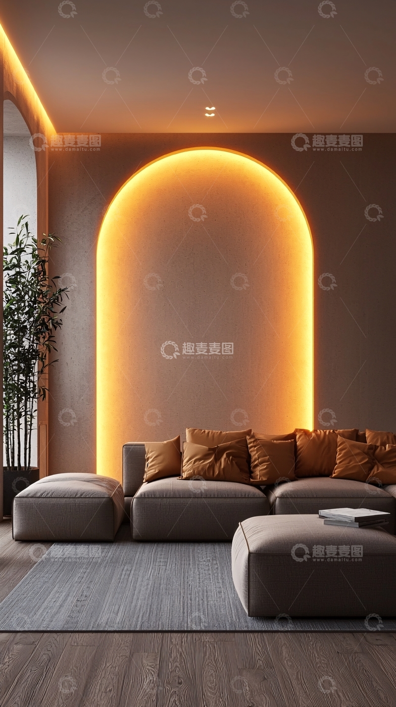 高清大图下载【趣麦麦图】现代简约客厅灯光设计