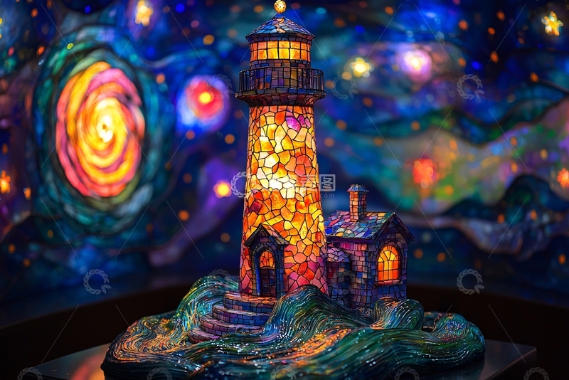 高清大图下载【趣麦麦图】星空灯塔