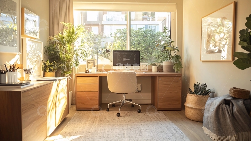 高清大图下载【趣麦麦图】阳光洒满的温馨办公空间