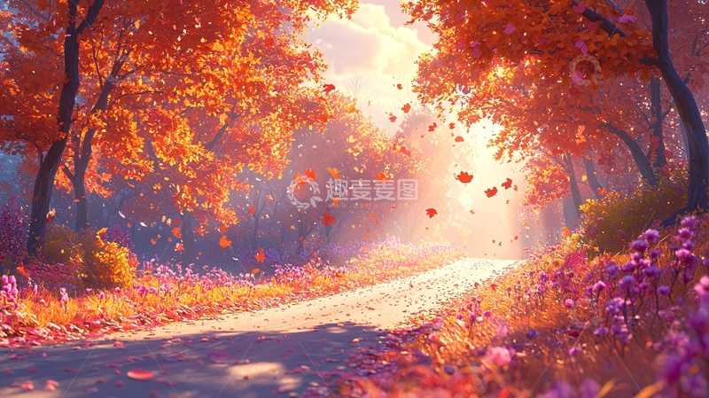 高清大图下载【趣麦麦图】秋日森林小路