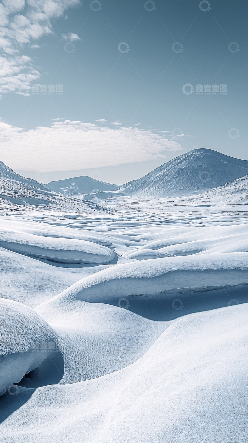 高清大图下载【趣麦麦图】雪地山谷风光