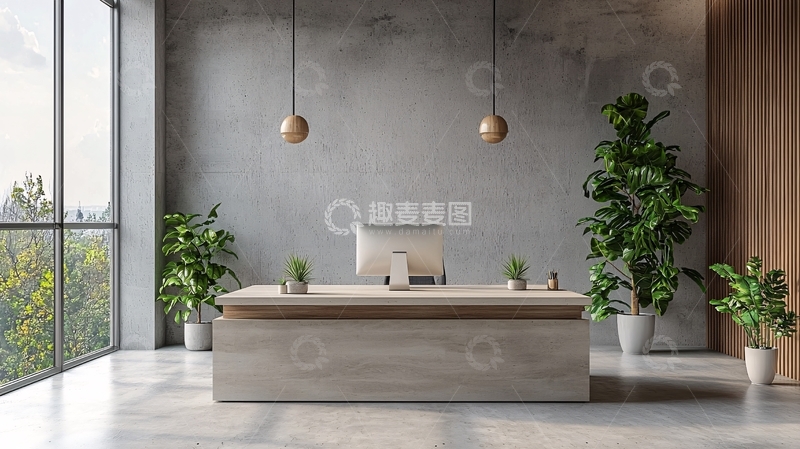 高清大图下载【趣麦麦图】现代简约风格前台接待室