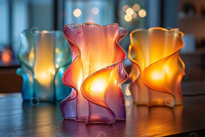 高清大图下载【趣麦麦图】流光溢彩的玻璃烛台