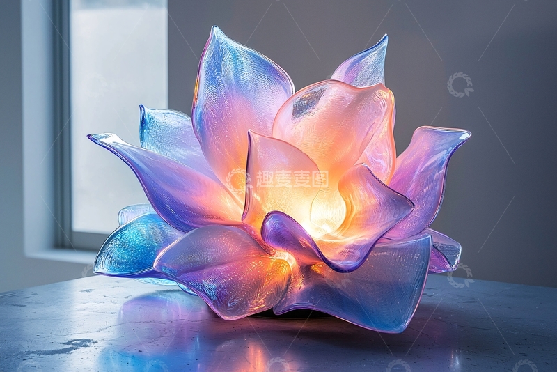 高清大图下载【趣麦麦图】梦幻彩光莲花灯