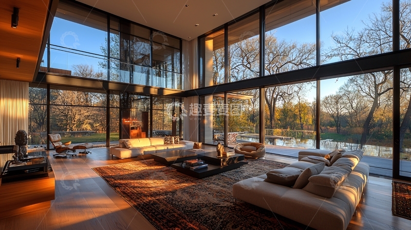 高清大图下载【趣麦麦图】现代简约落地窗客厅