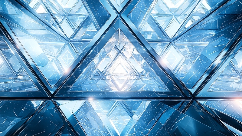 高清大图下载【趣麦麦图】蓝色三角形几何结构