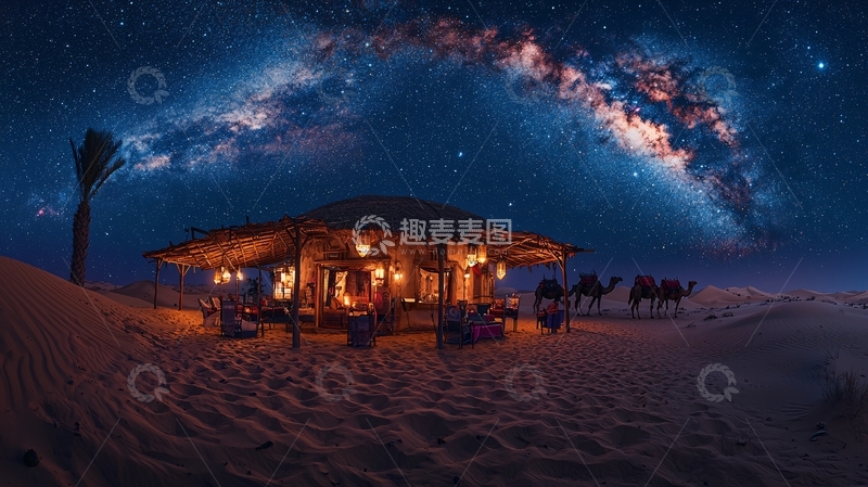 高清大图下载【趣麦麦图】沙漠星空营地