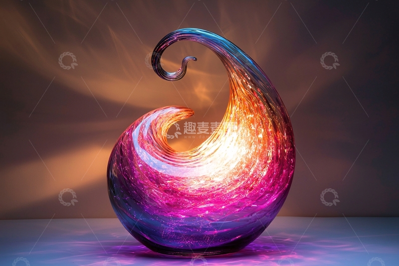 高清大图下载【趣麦麦图】彩色玻璃雕塑