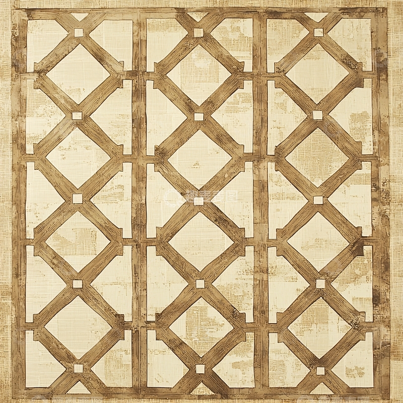 米色交叉格纹地毯