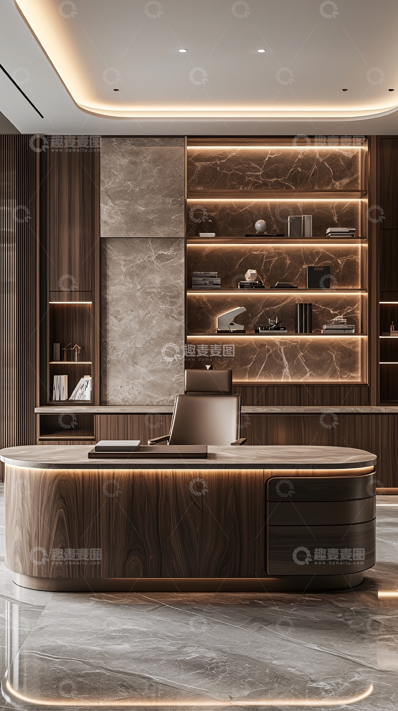 高清大图下载【趣麦麦图】现代轻奢总裁办公室